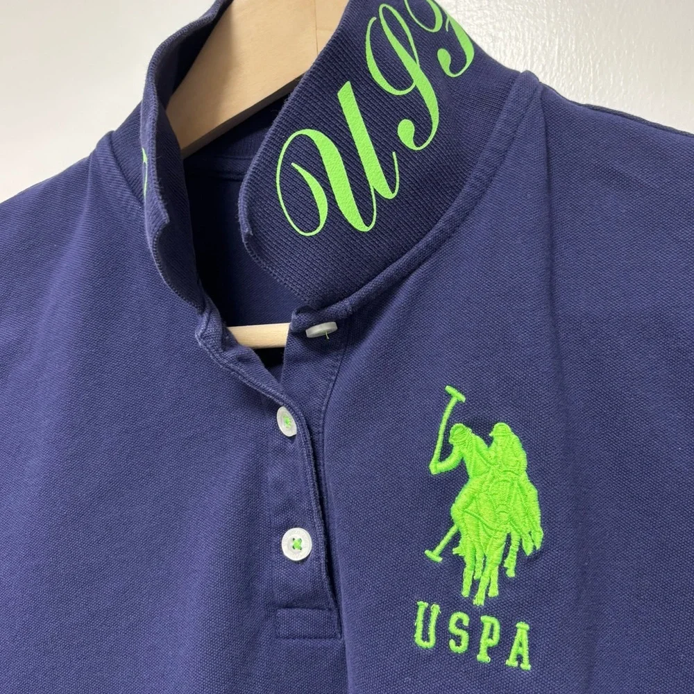 U.S. Polo Assn. women's polo with neon green details, large - Picture 5 of 10